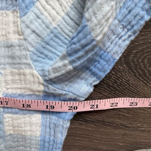 Sanctuary Women Blue White Soft Long Sleeve Plaid Tomboy Shirt Top Medium 1842 - Picture 9 of 10